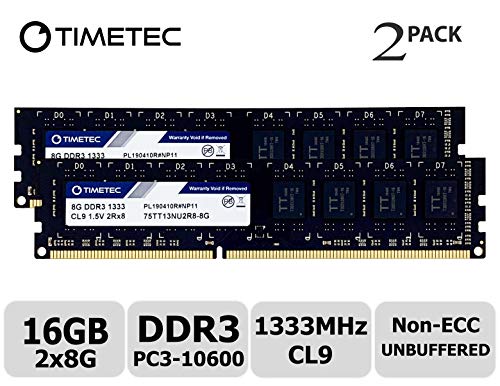 16GB 2x8GB DDR3 1333 1333Mhz 2Rx8 PC3-10600E ECC Unbuffered UDIMM Memory RAM